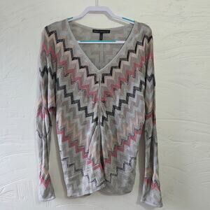 White House Black Market Woman's Long Sleeve Multi-Colored Top size L